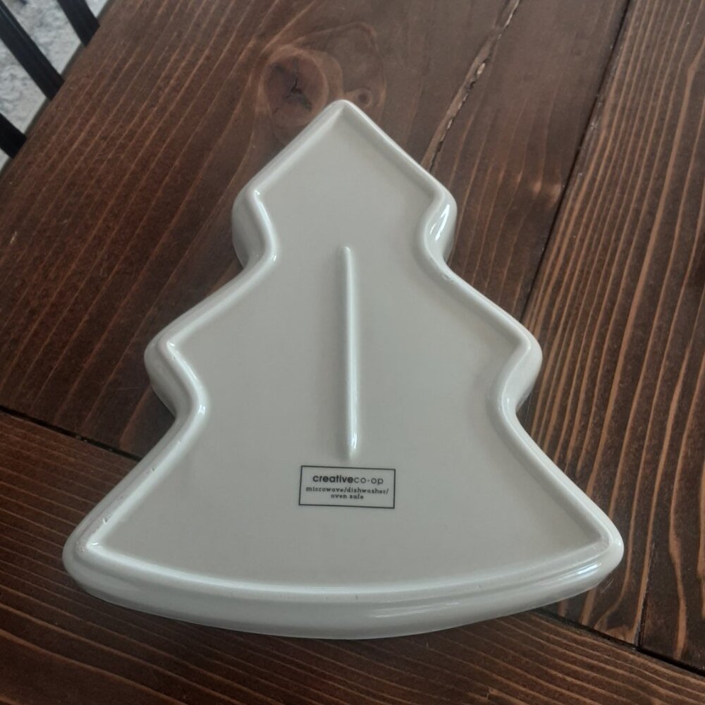 Creative CO-OP Christmas Tree Shaped Serving Platter Dish - Picture 2 of 4